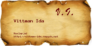 Vittman Ida névjegykártya