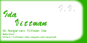 ida vittman business card